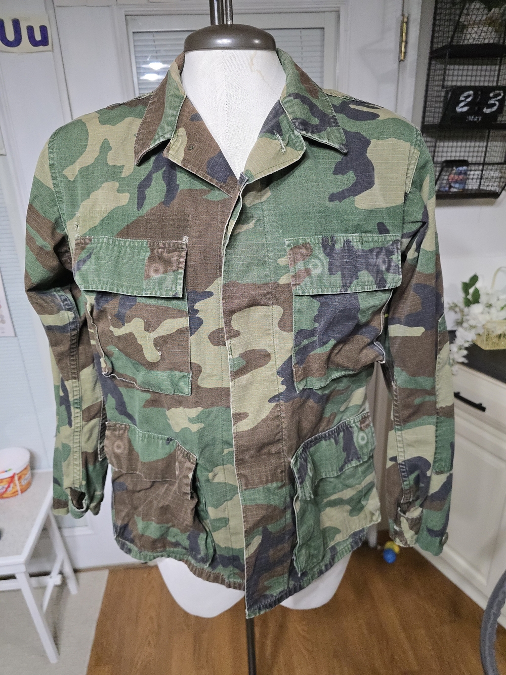 Vintage U.S. Military Woodland Camouflage BDU Jacket - X-Small Short